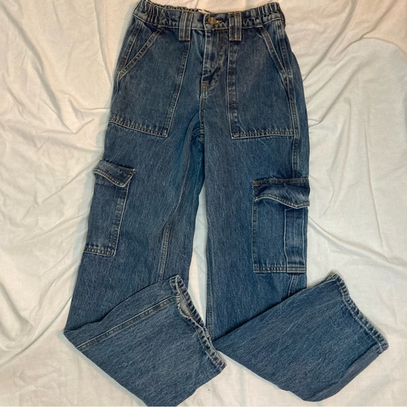 BDG Urban Outfitters Elastic Skate Jeans Size 25 Navy Blue - Picture 2 of 6